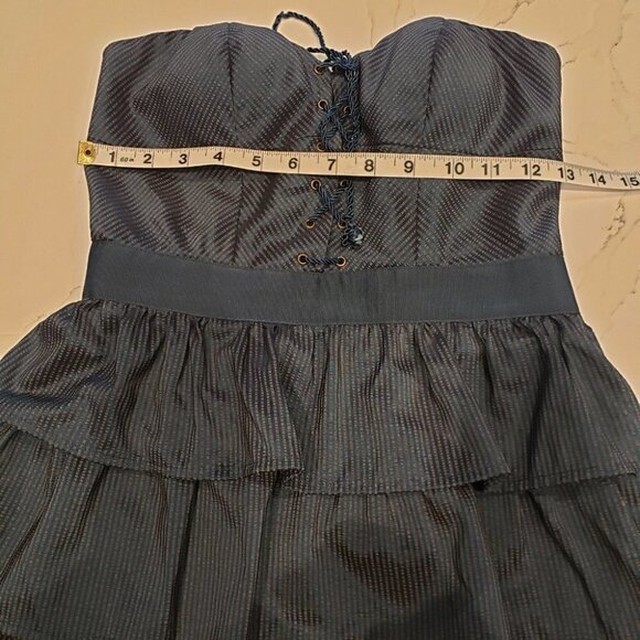 KIM Chi Blue Ladies Women's turquoise blue  lace front sleeveless dress S… - Picture 9 of 12